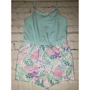 MORE Than Magic Floral Adjustable Spaghetti Strap Girls Size XS Knit Romper